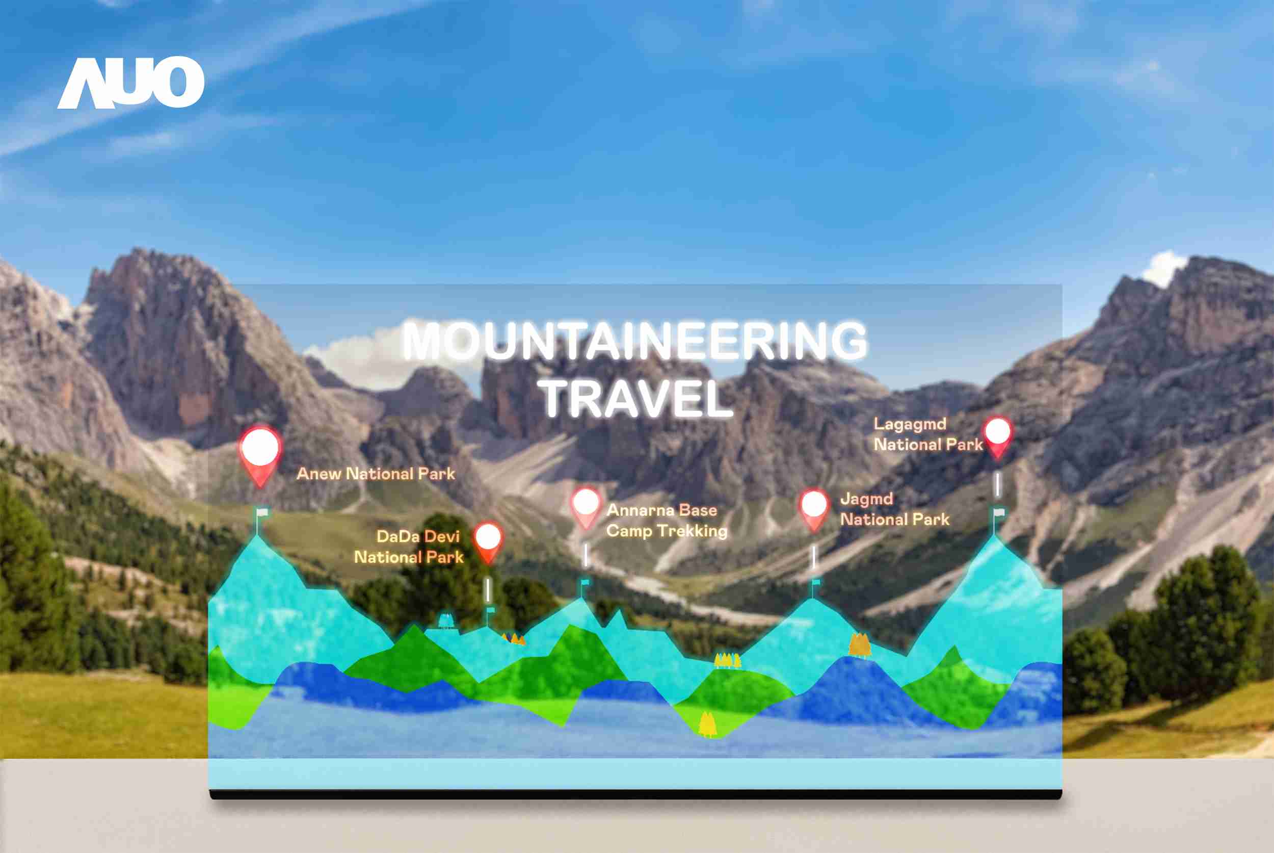 开云电子展示全球单片尺寸最大(*)42吋透明Micro LED显示器拼接而成的〝64吋透明Micro LED显示器〞，，，具备高透明度、、、、1,000 nits高亮度、、、、广色域、、、采用三边无边框的无缝拼接等多重特色，，呈现超高清、、细腻画质而不遮挡后方视觉，，，，满足层峰需求，，，，可广泛运用于零售、、、、艺术展览或商业空间等场域